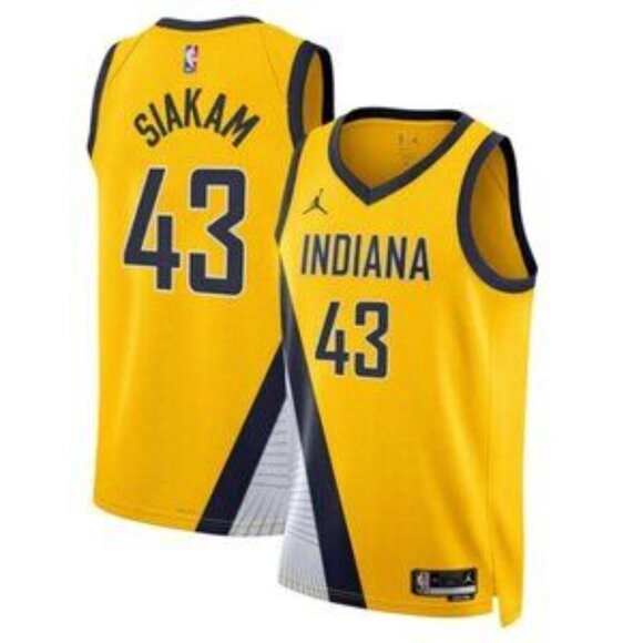 Mens Pascal Siakam Yellow Stitched Jersey